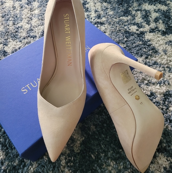 Brand New - Stuart Weitzman 95mm Adobe Suede Pumps (runs small, more like 8.5) - Picture 4 of 10